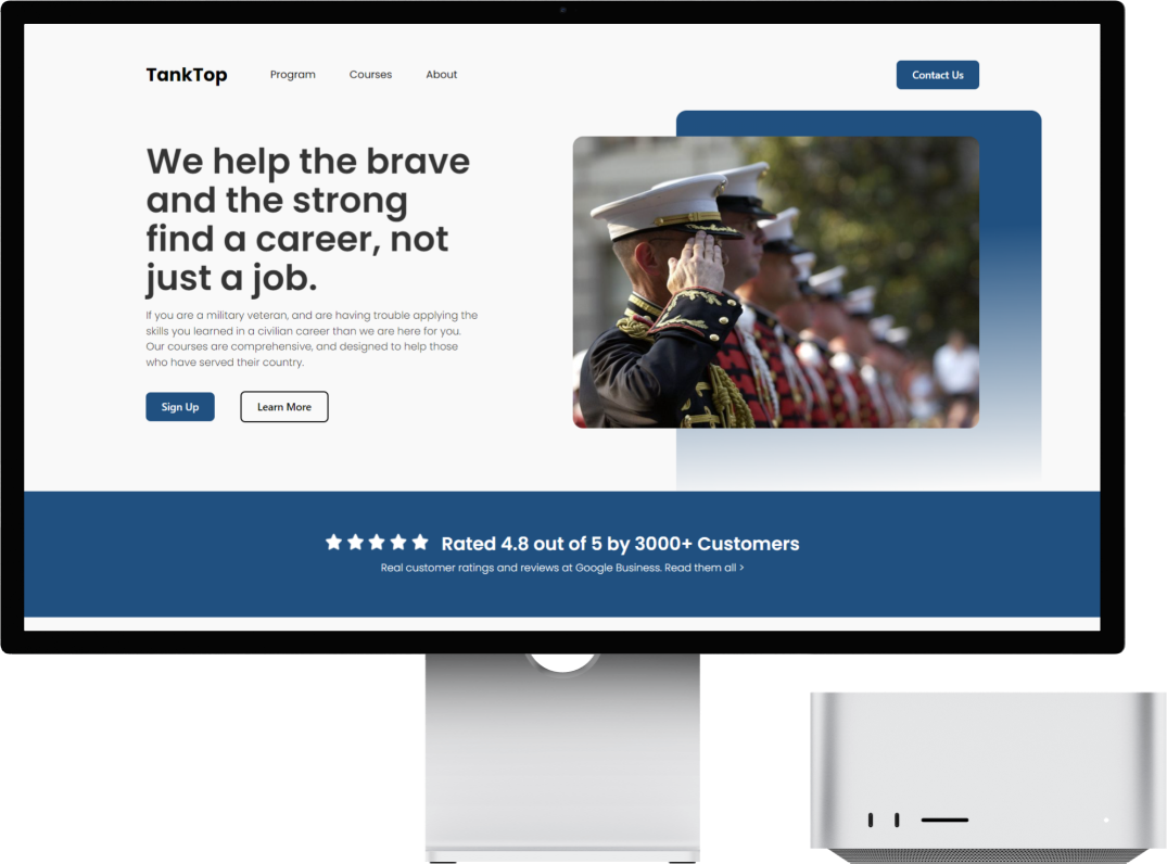 mockup of tank top website on imac
