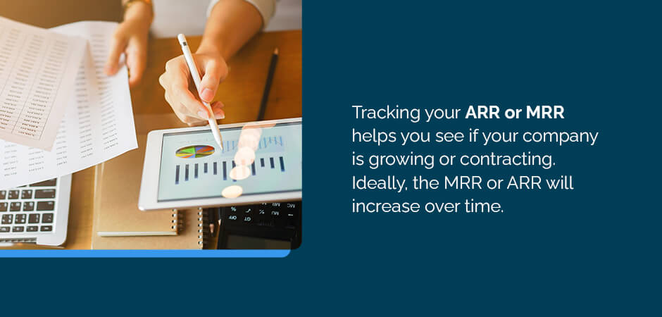 Tracking ARR or MRR Helps you see if your company is growing or contracting. Ideally, MRR or ARR will increase over time