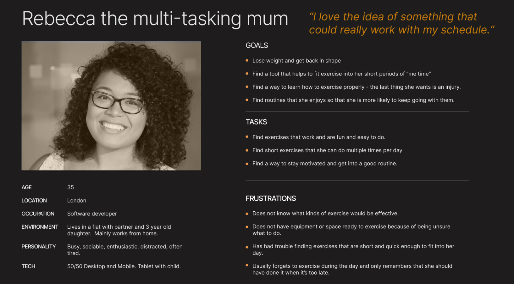 User Persona: Rebecca the multi-tasking mum