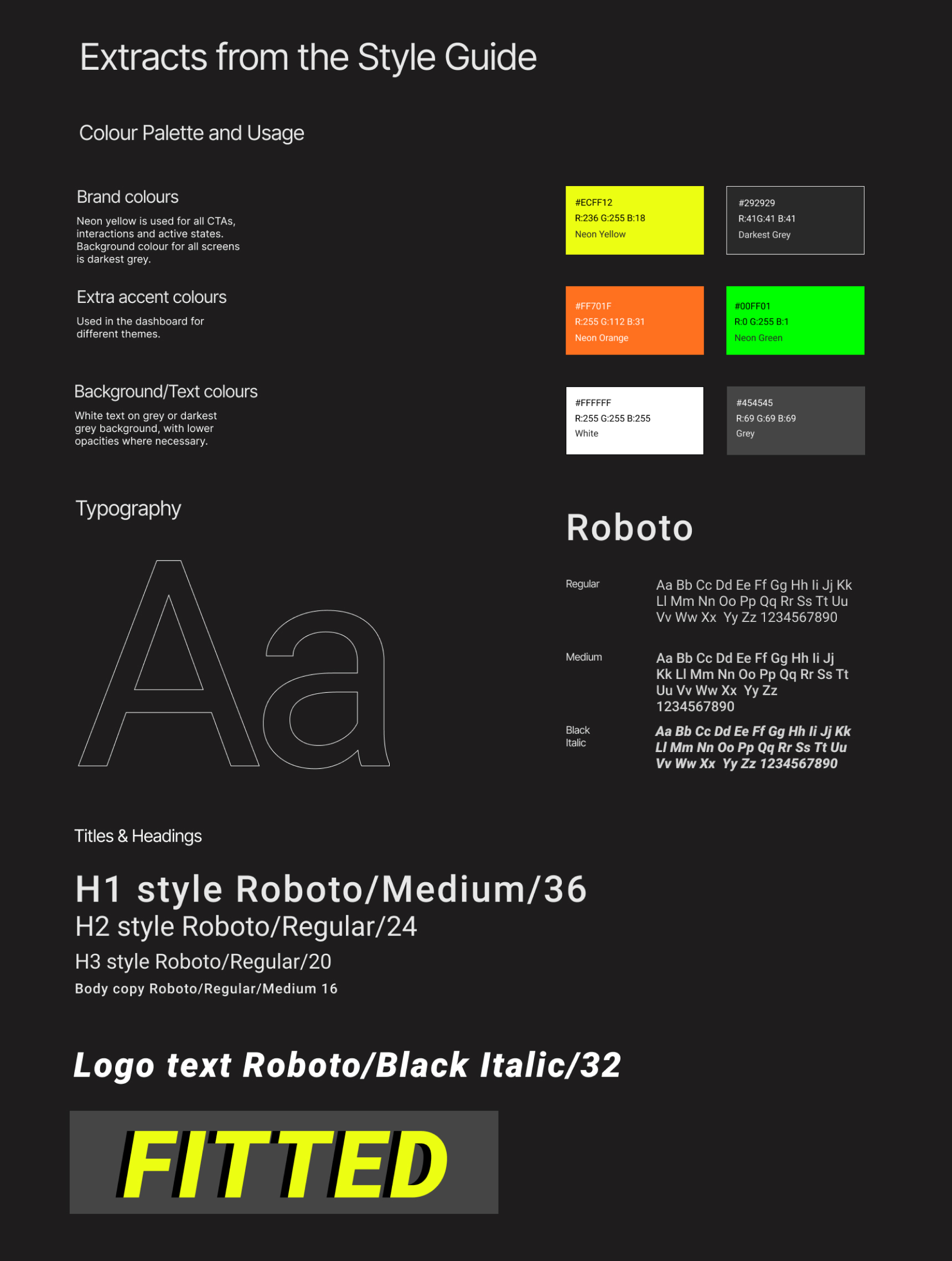Style Guide for the app