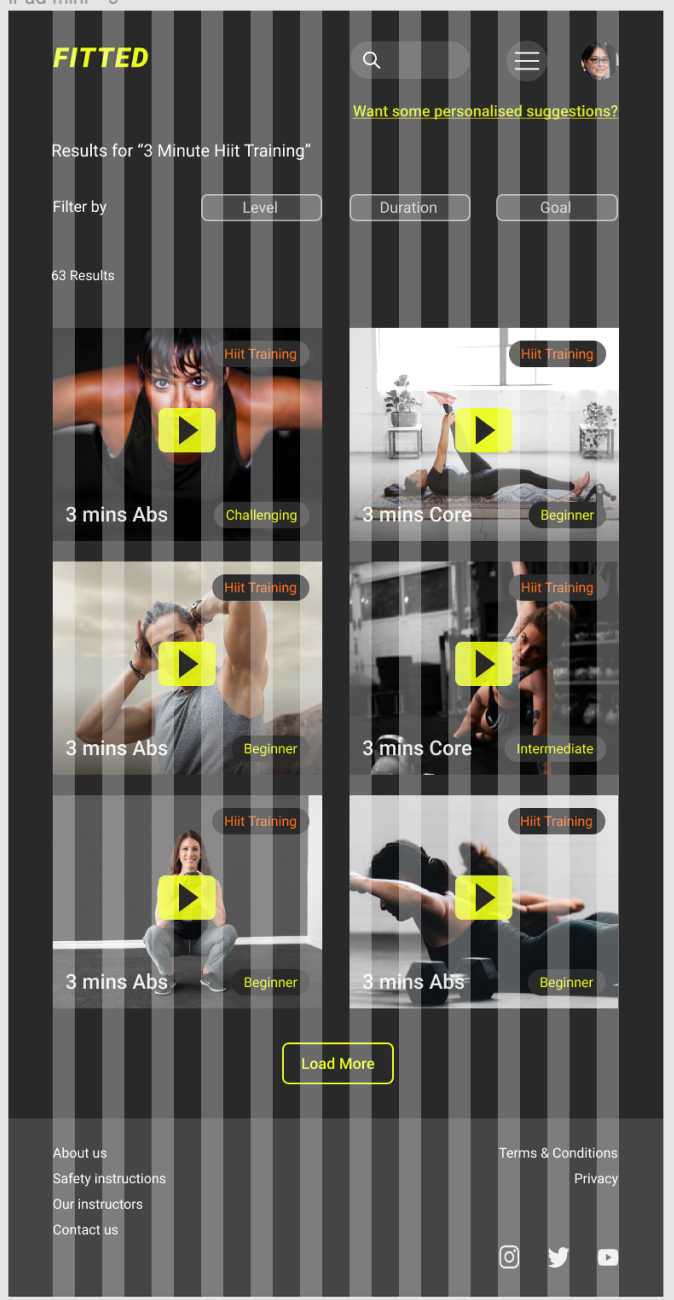 Screenshot of tablet page showing the grid that was used.