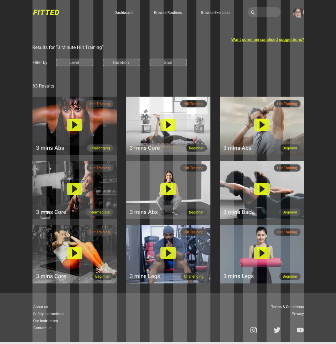 Screenshot of desktop page showing the grid that was used.