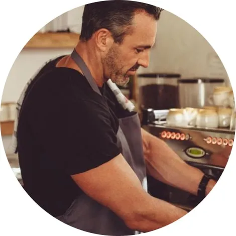 A man working in a restaurant