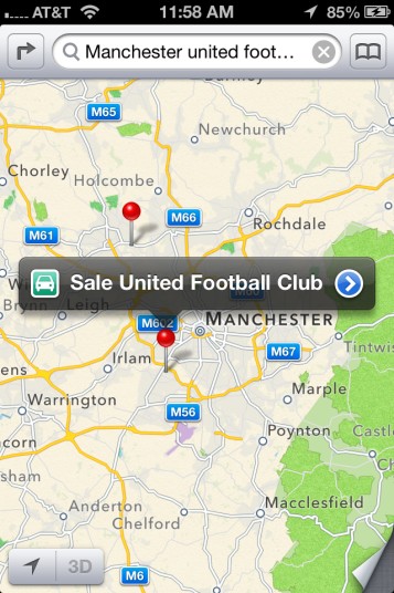 Man Utd Apple Maps