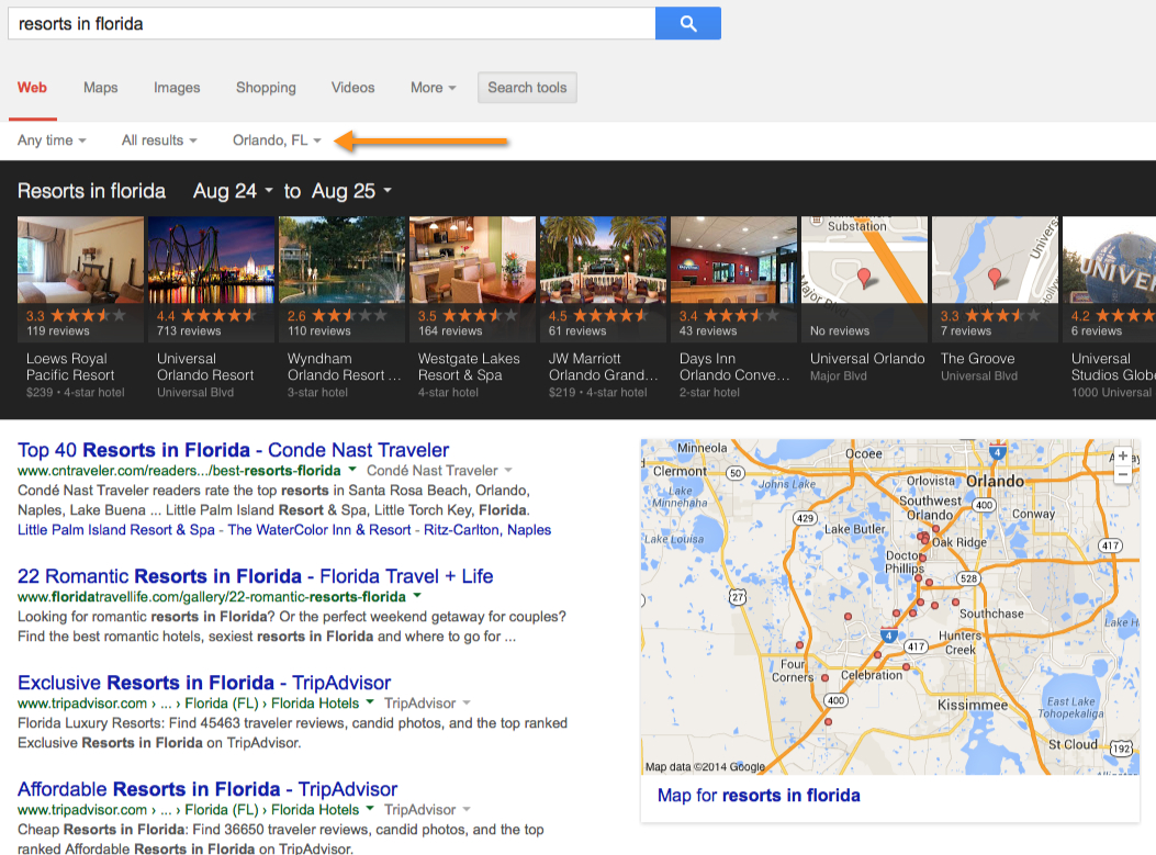 State Level Google Carousel Orlando
