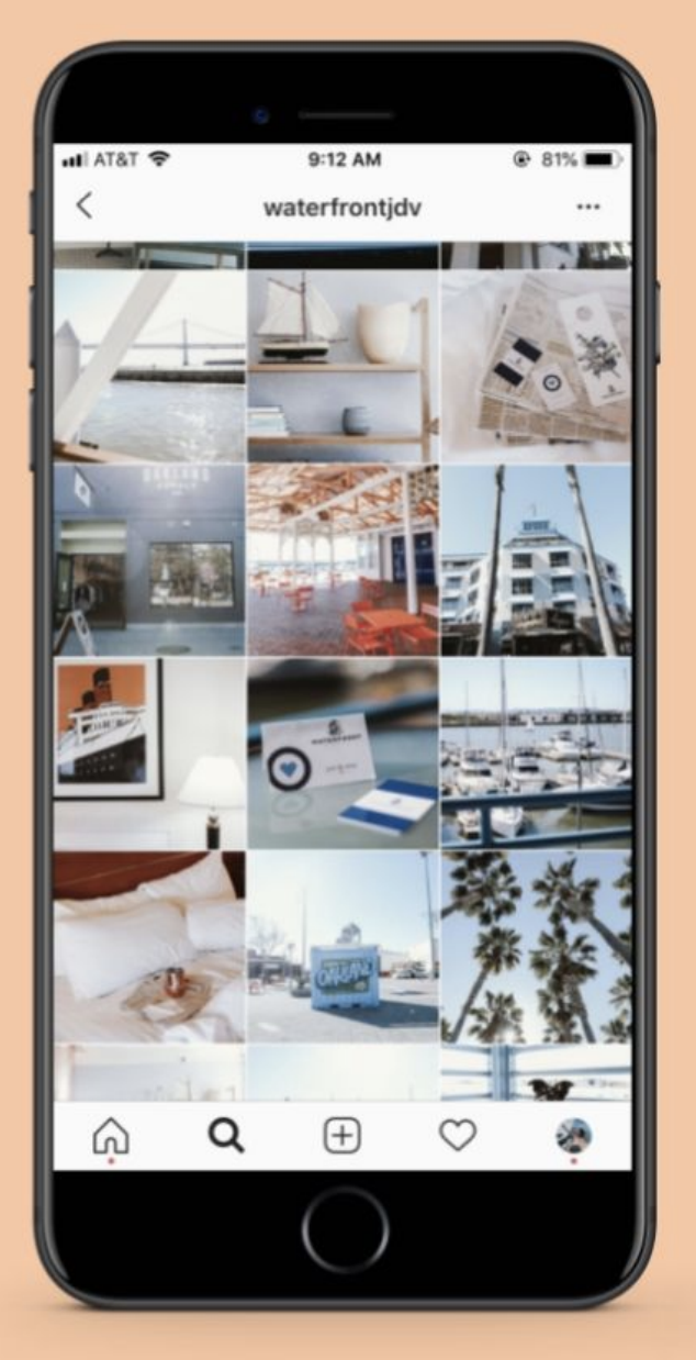 instagram grid on iphone screen
