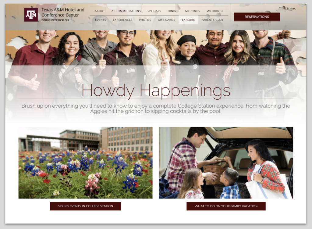 screenshot of web page showing content tiles created for seo and content marketing
