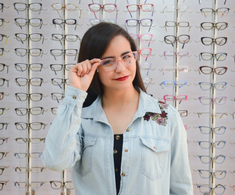 Girl with eye glasses