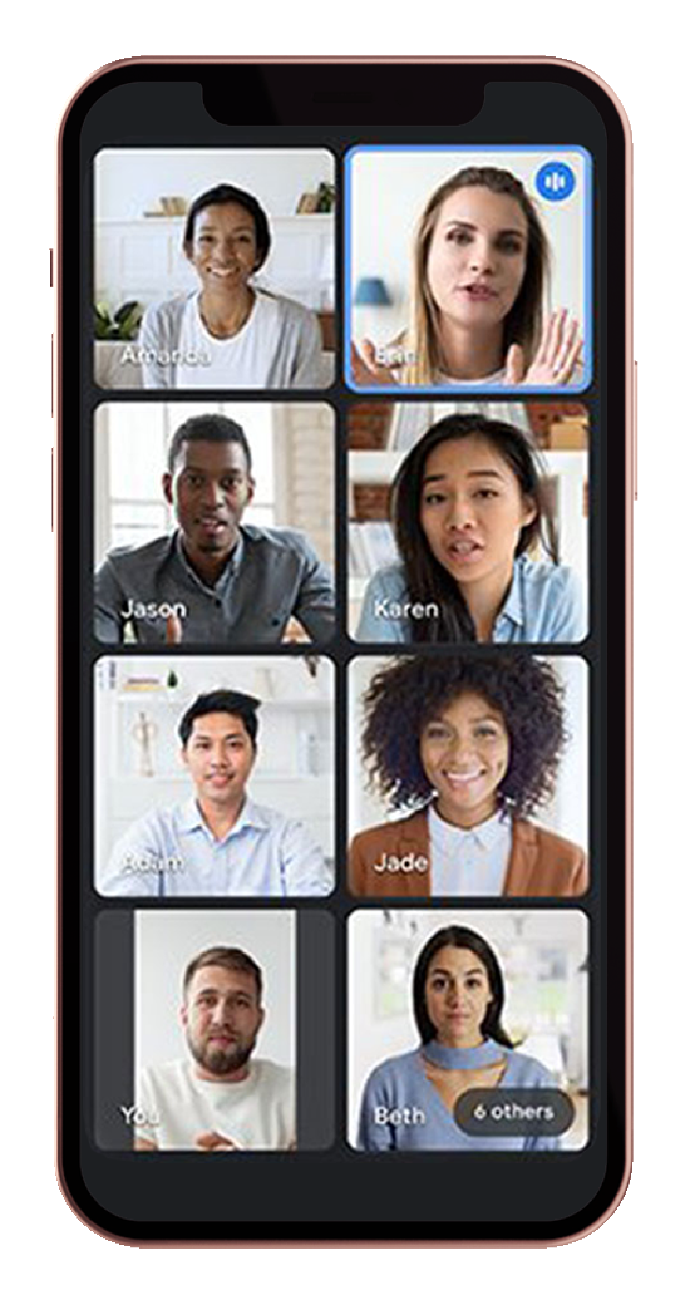 simulation of how the meeting would appear on google meet phone app