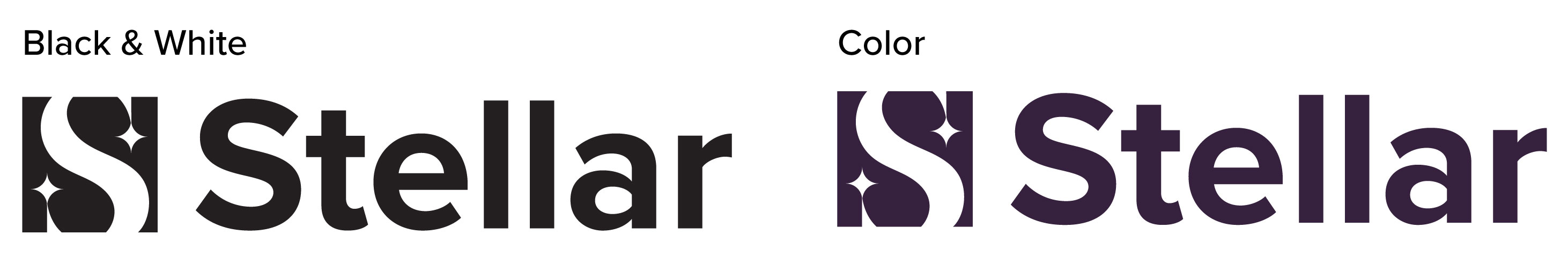Final Stellar Logo Lockups in Color and Black and White