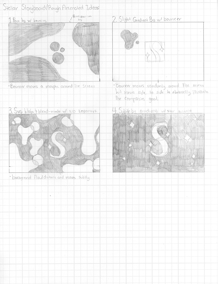 Sketches for the hero section of the Redesign Stellar Website