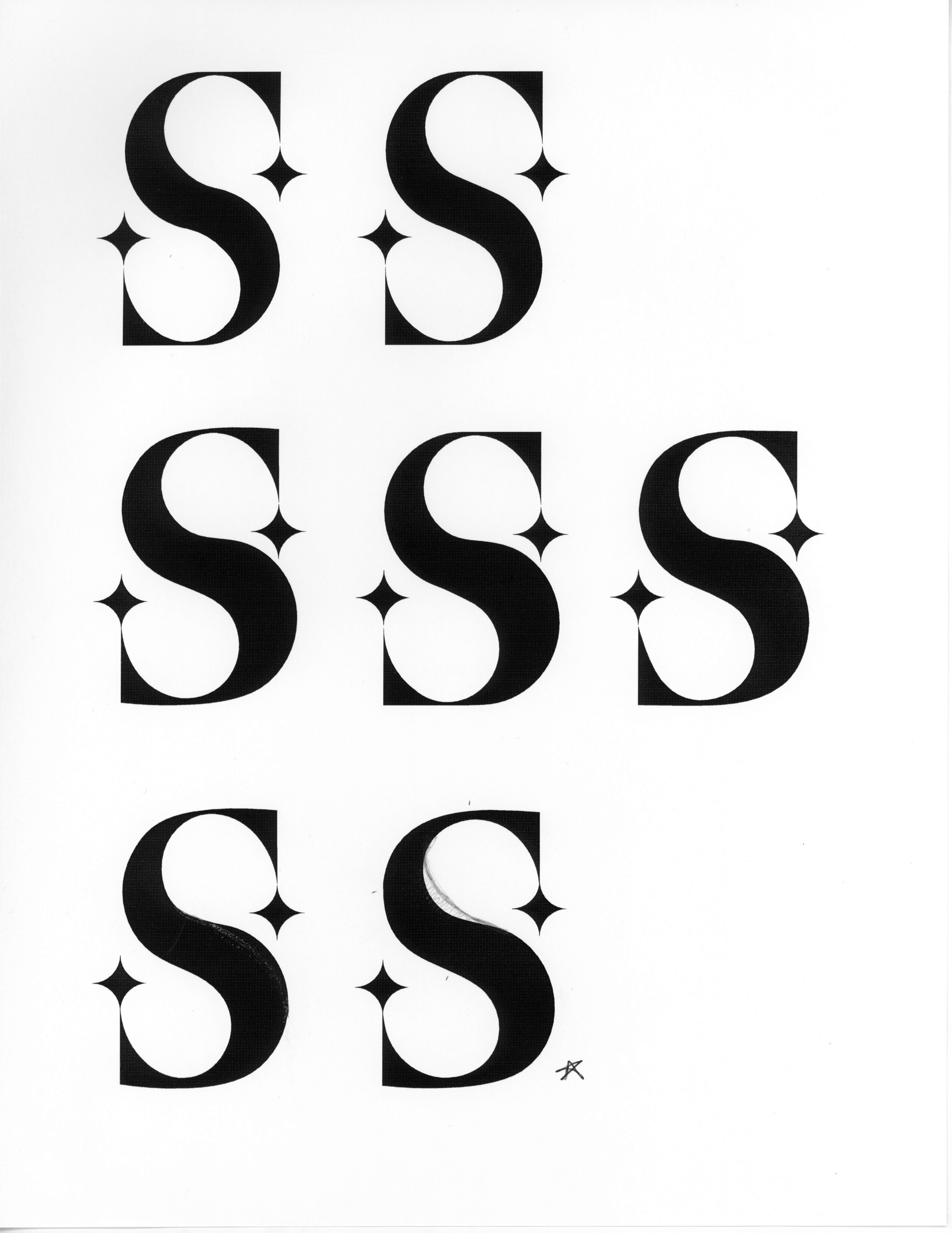 In-Progress Versions of Stellar Logo Redesign showing refinement