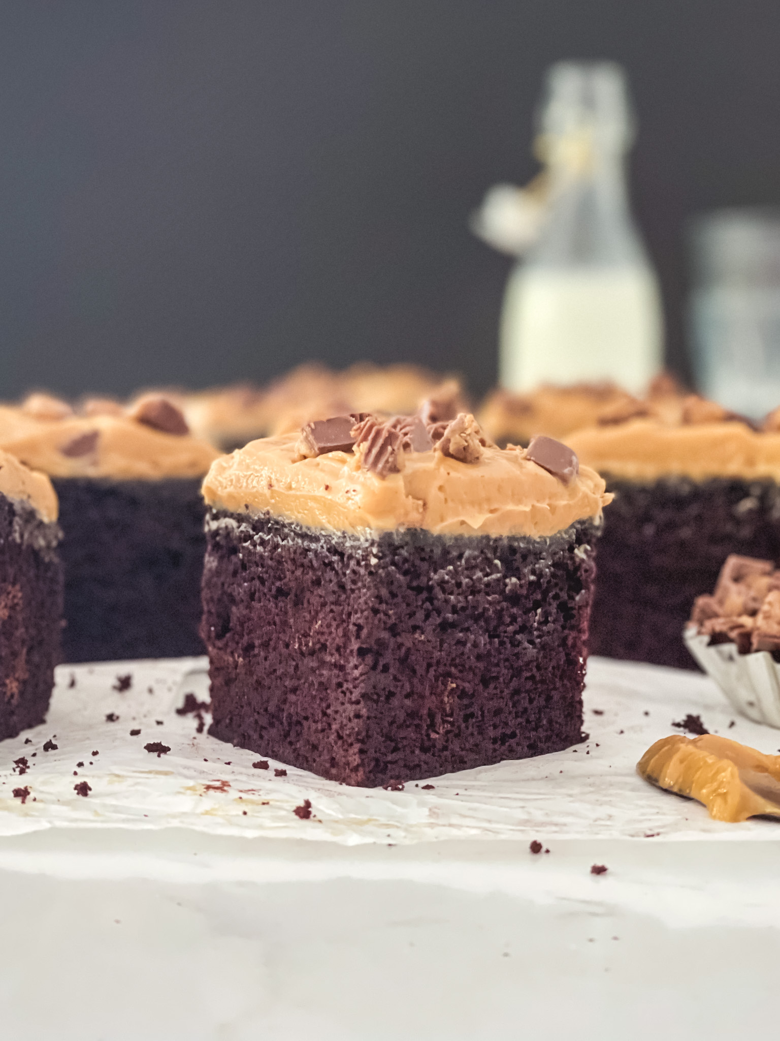 Chocolate Peanut Butter Snack Cake