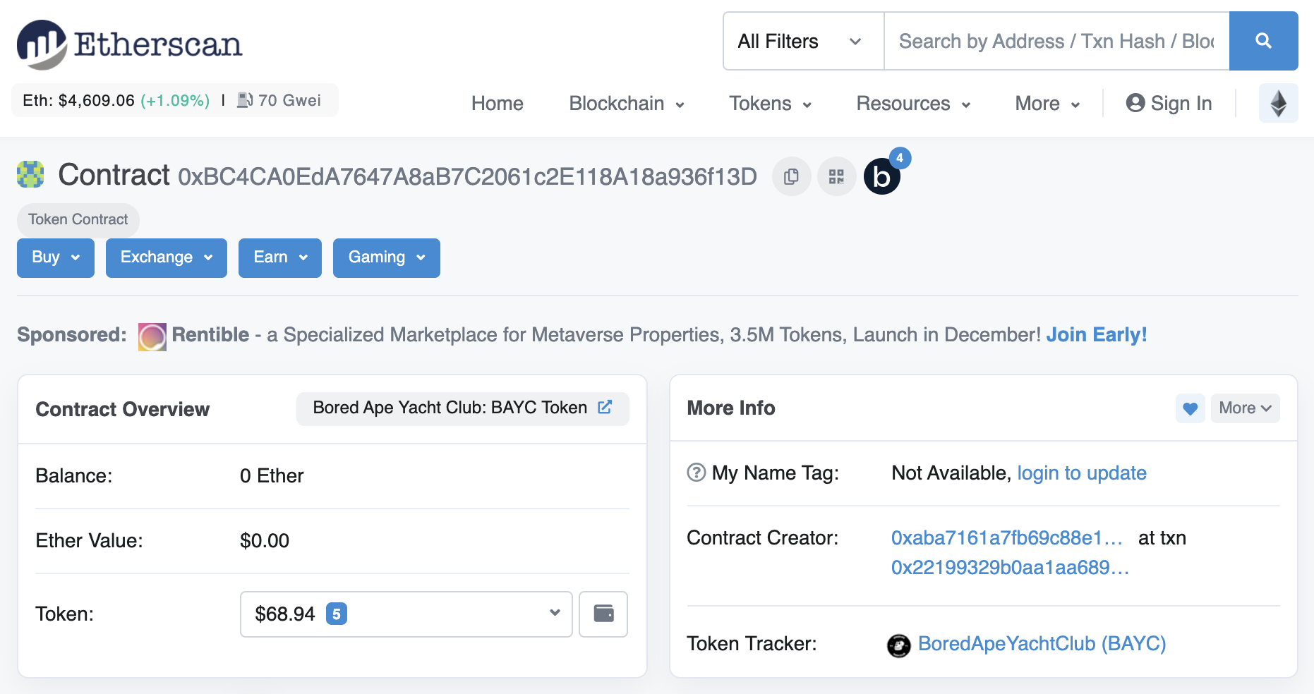 The Smart Contract of Bored Ape Yacht Club