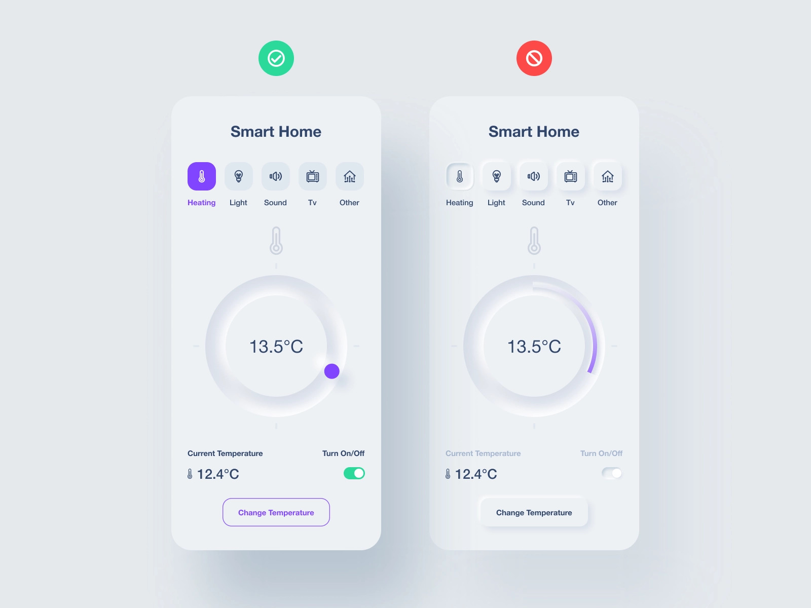 Neumorphism app design