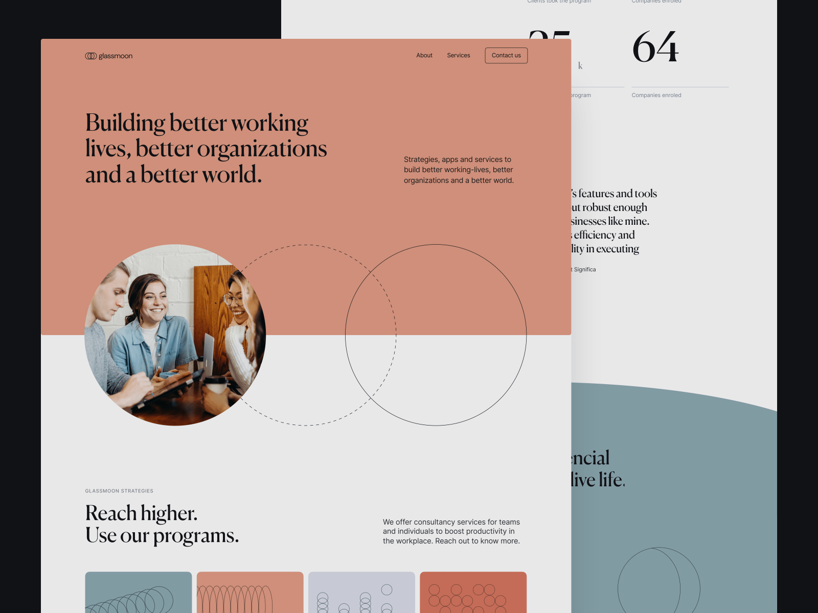 Pastel colour Website design
