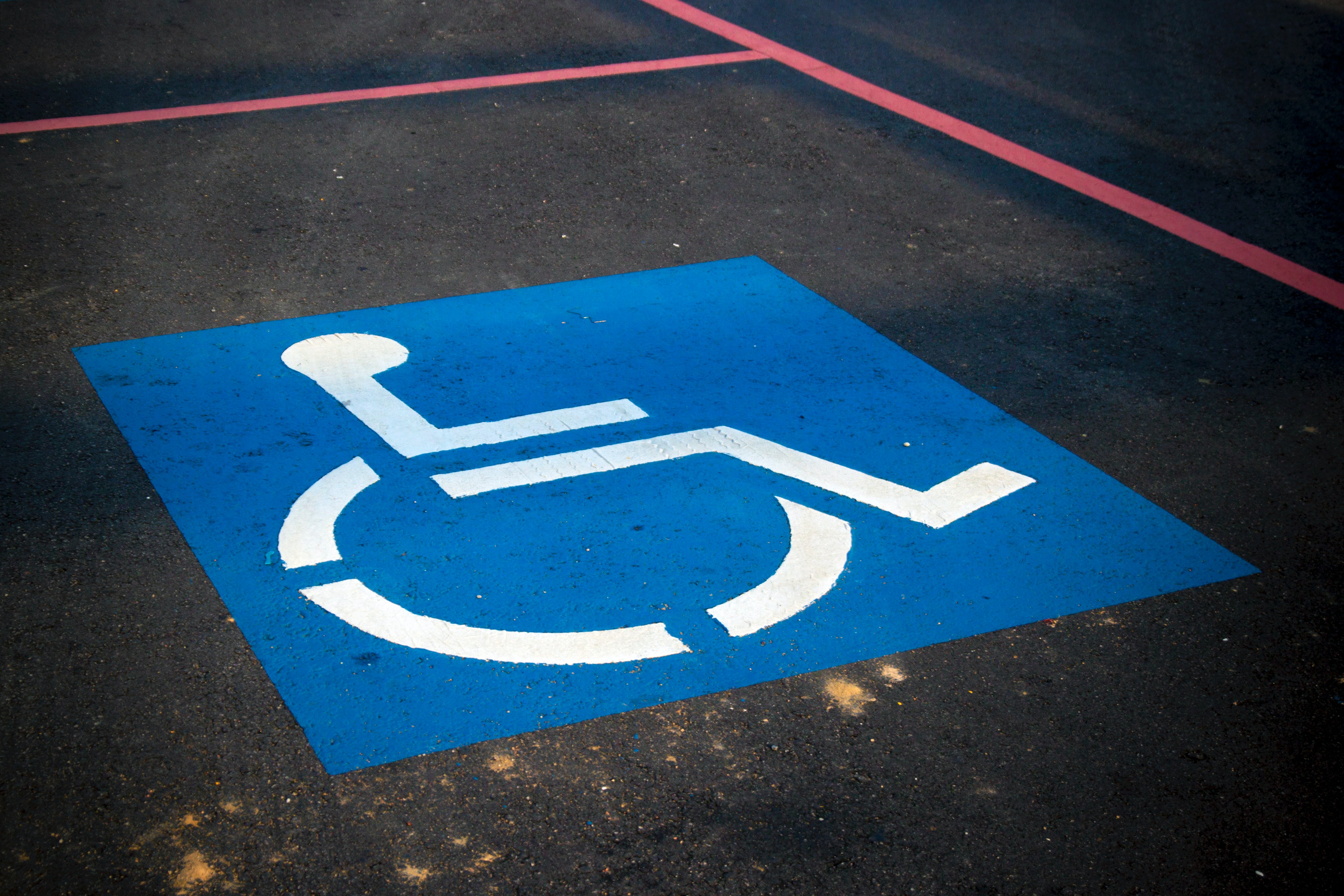 Disabled sign on tarmac