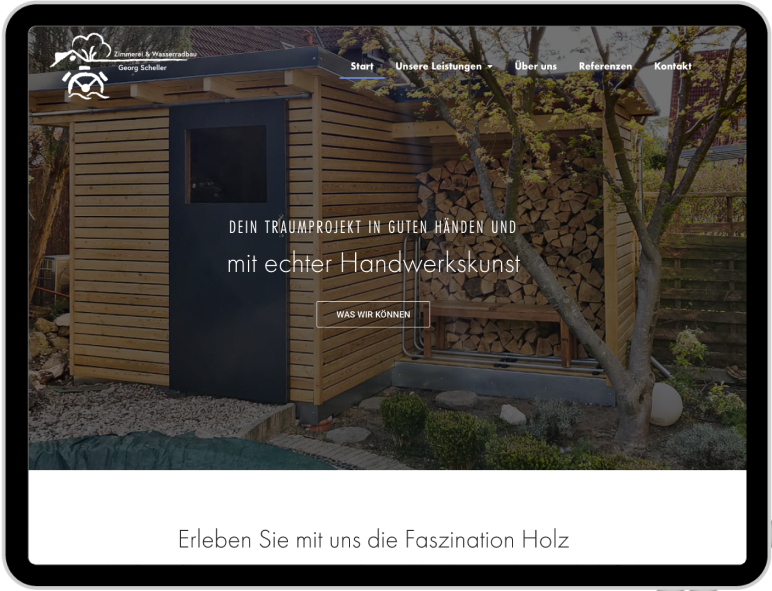 Ipad-Version Zimmerei Scheller