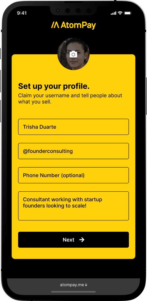 AtomPay's Profile Builder