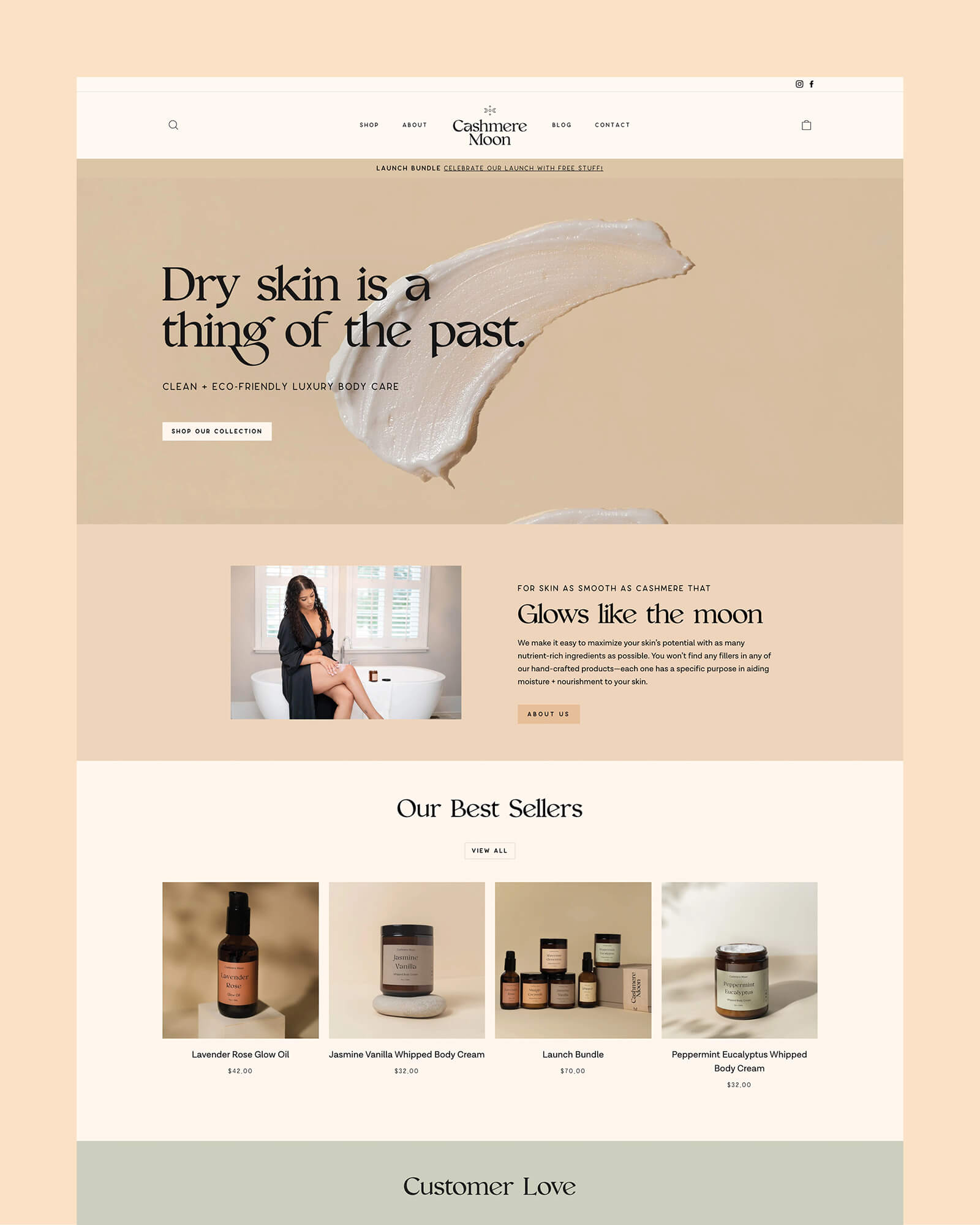 cashmere moon shopify site screenshot