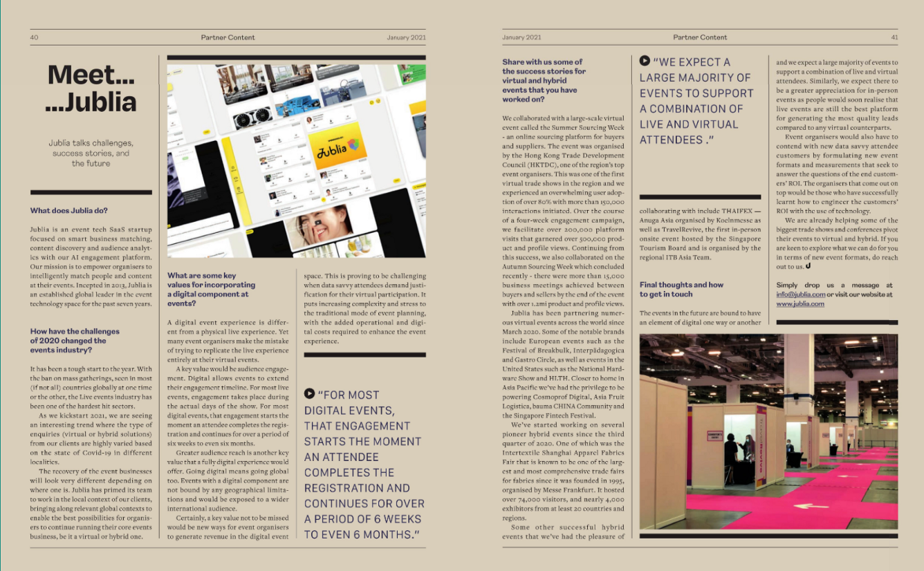 Jublia Featured in Digital Event News