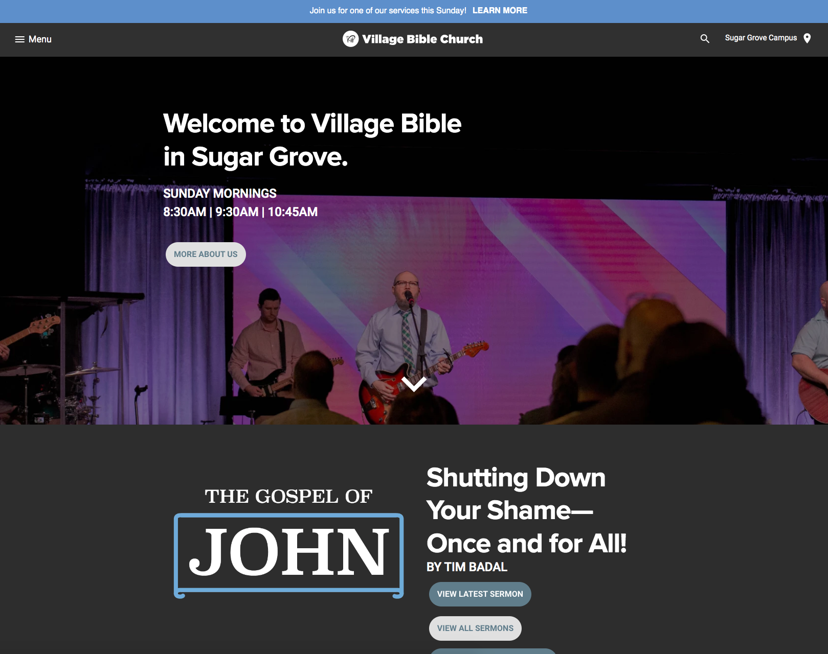 church website showing good church marketing