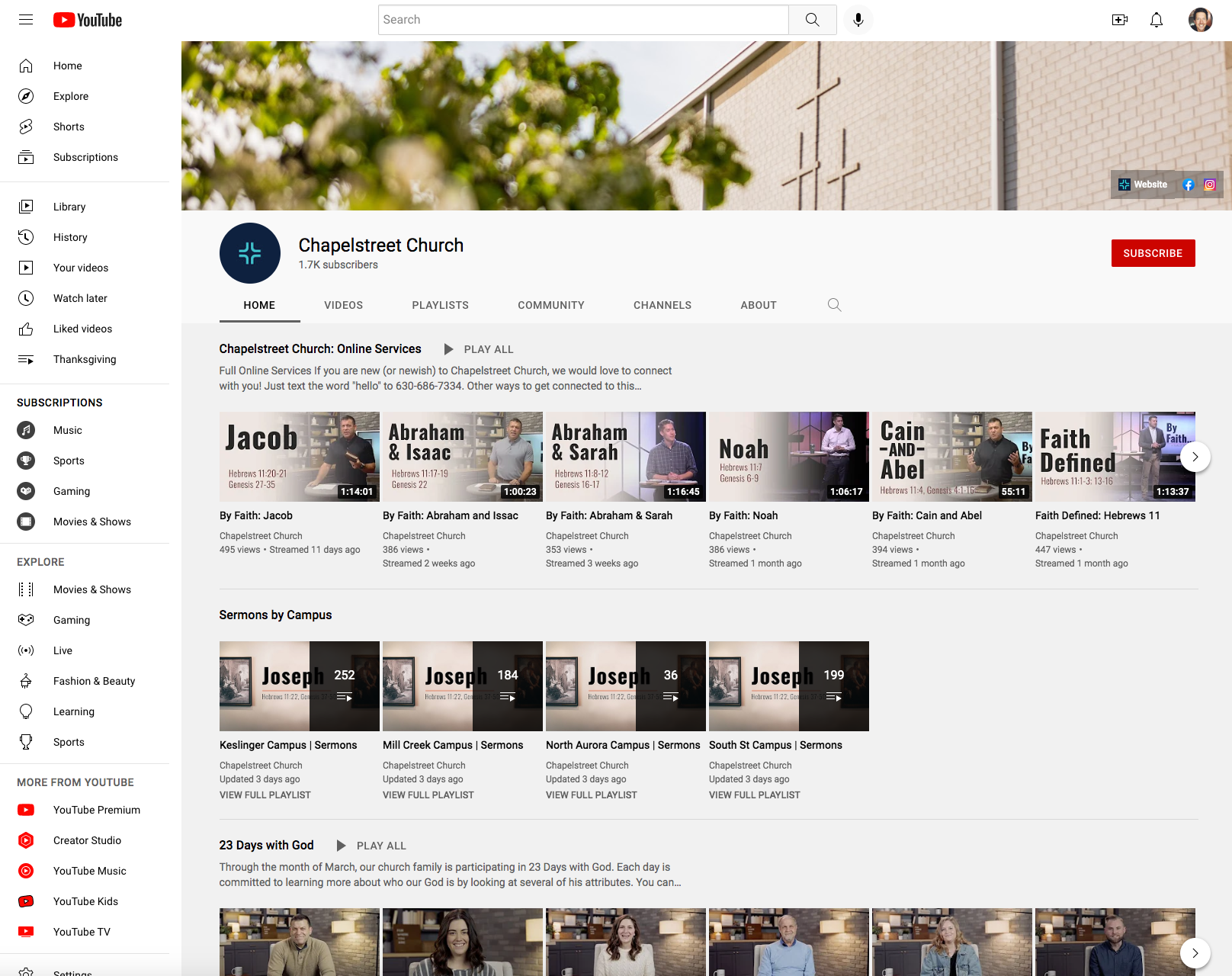 using youtube as a church