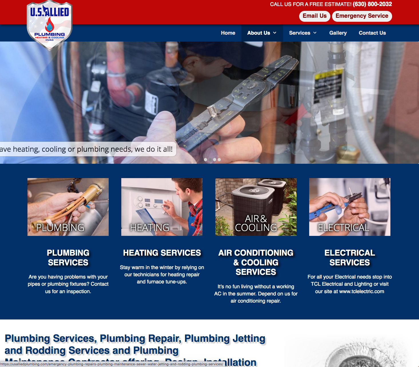 plumber marketing website