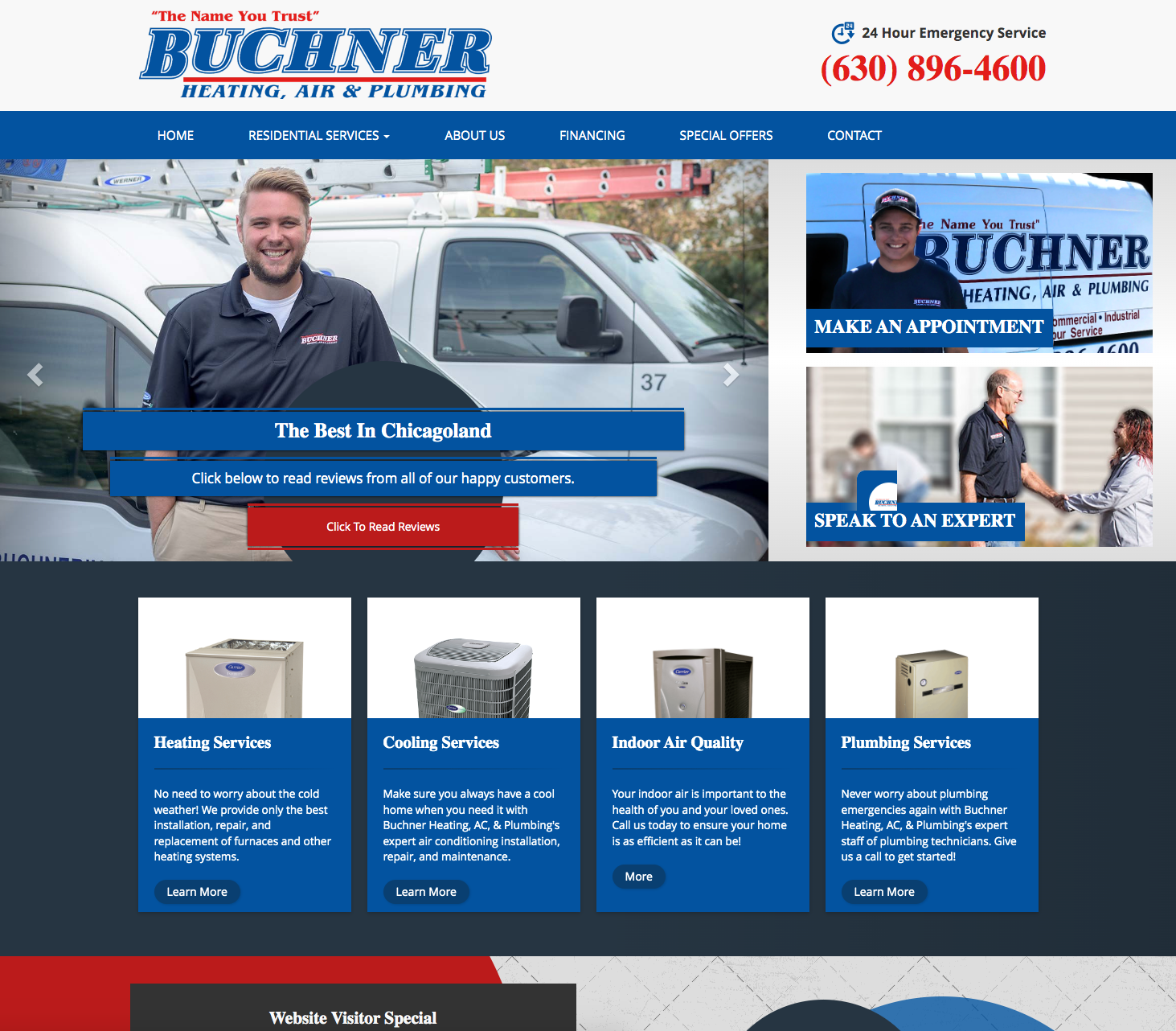 plumbing marketing website example