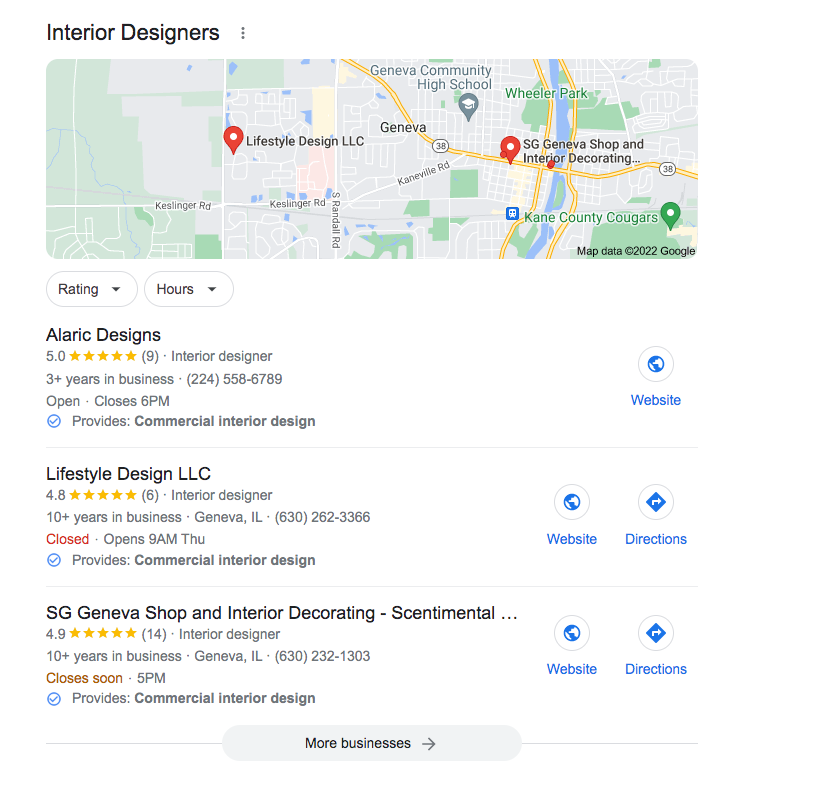 interior design marketing on google