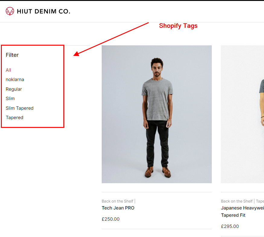 fixing shopify tags