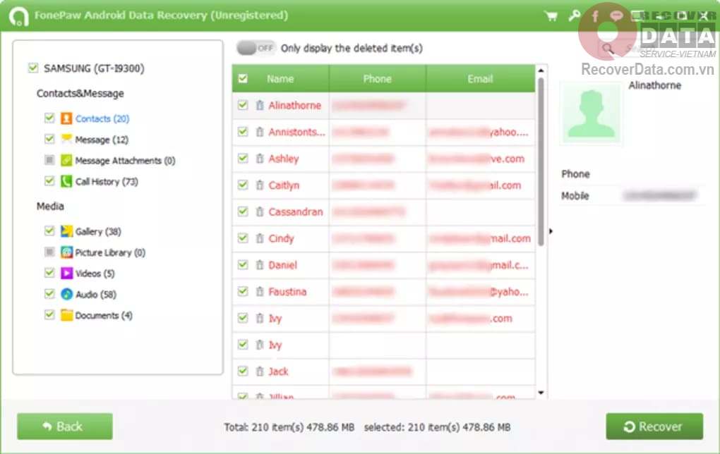 cứu dữ liệu thẻ nhớ trên điện thoại android