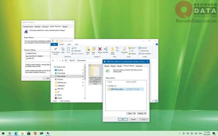 khôi phục file đã xóa trên Win 10
