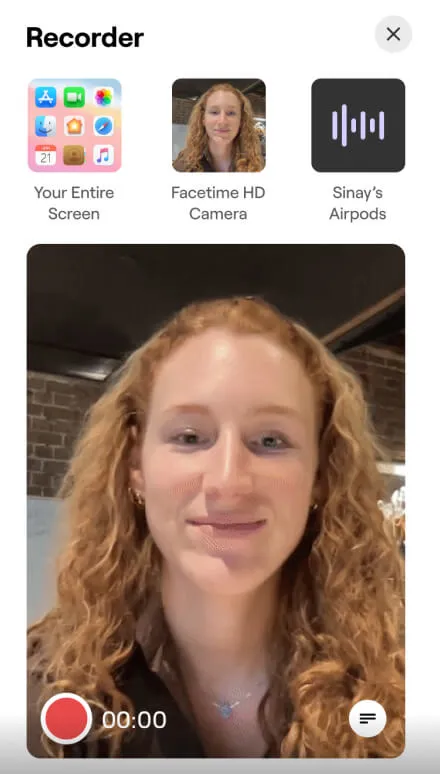 A woman using Vouch on her mobile to record