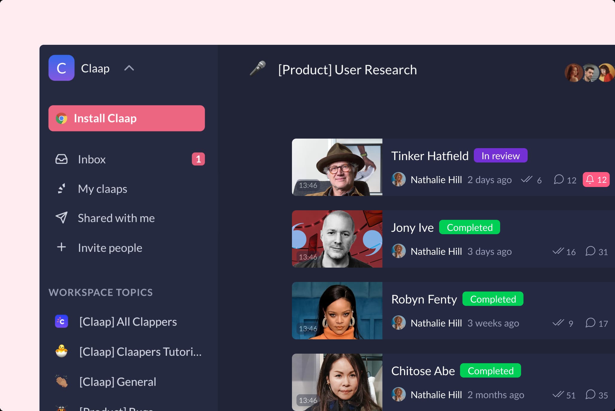 Use Claap for User Research