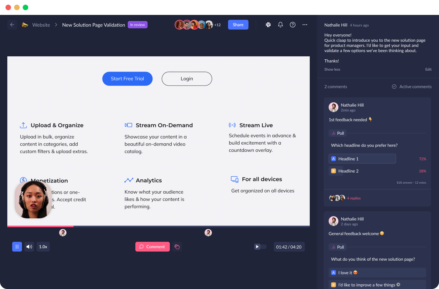 Gif showing how to use Claap in 10 seconds for Marketing teams