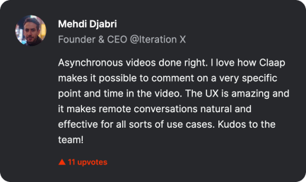 Quote from Mehdi Djabri from Iteration X about Claap