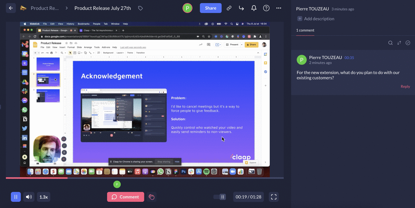 continue playing video while commenting