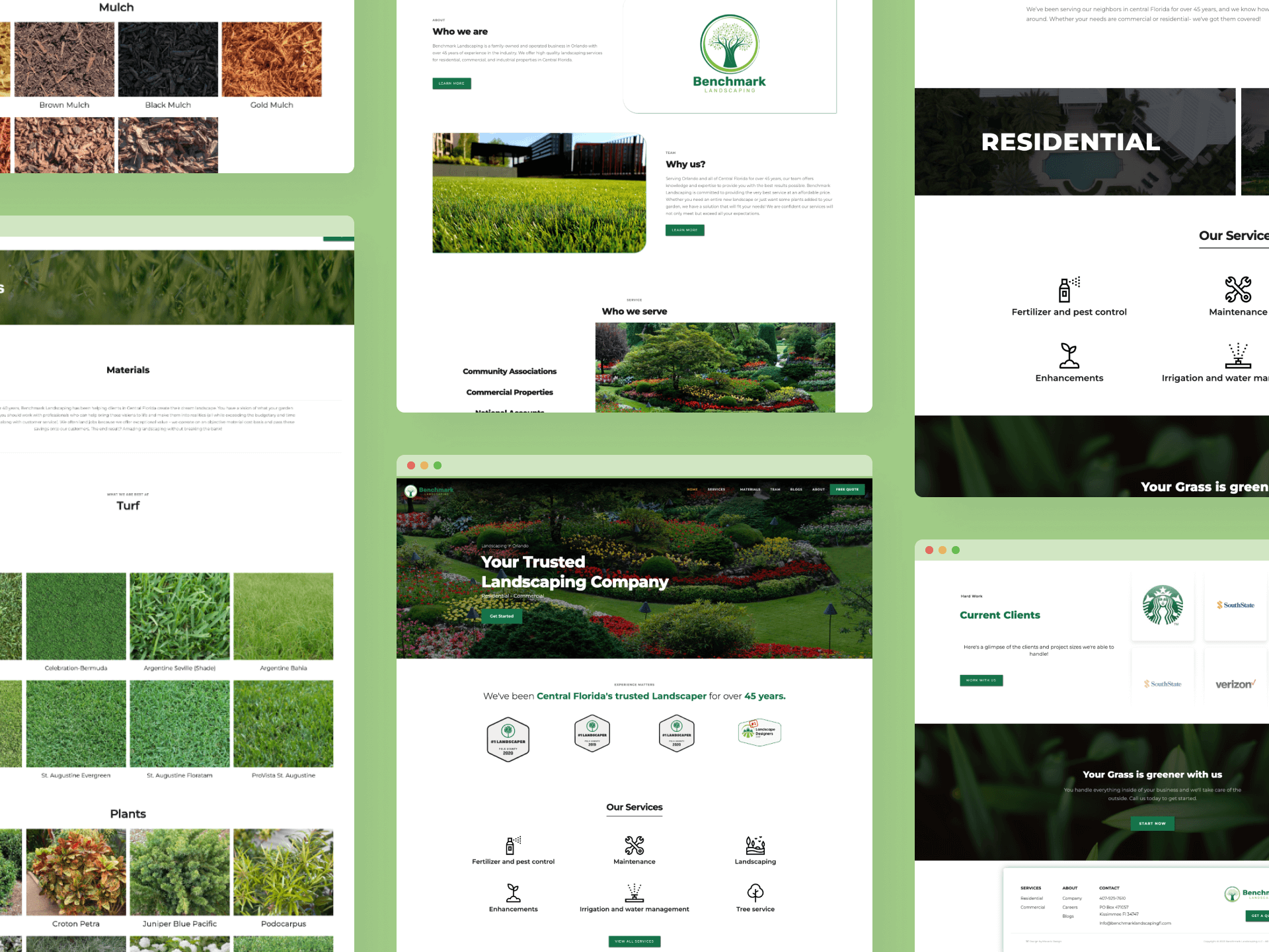 Benchmark Landscaping - Webpage screenshot