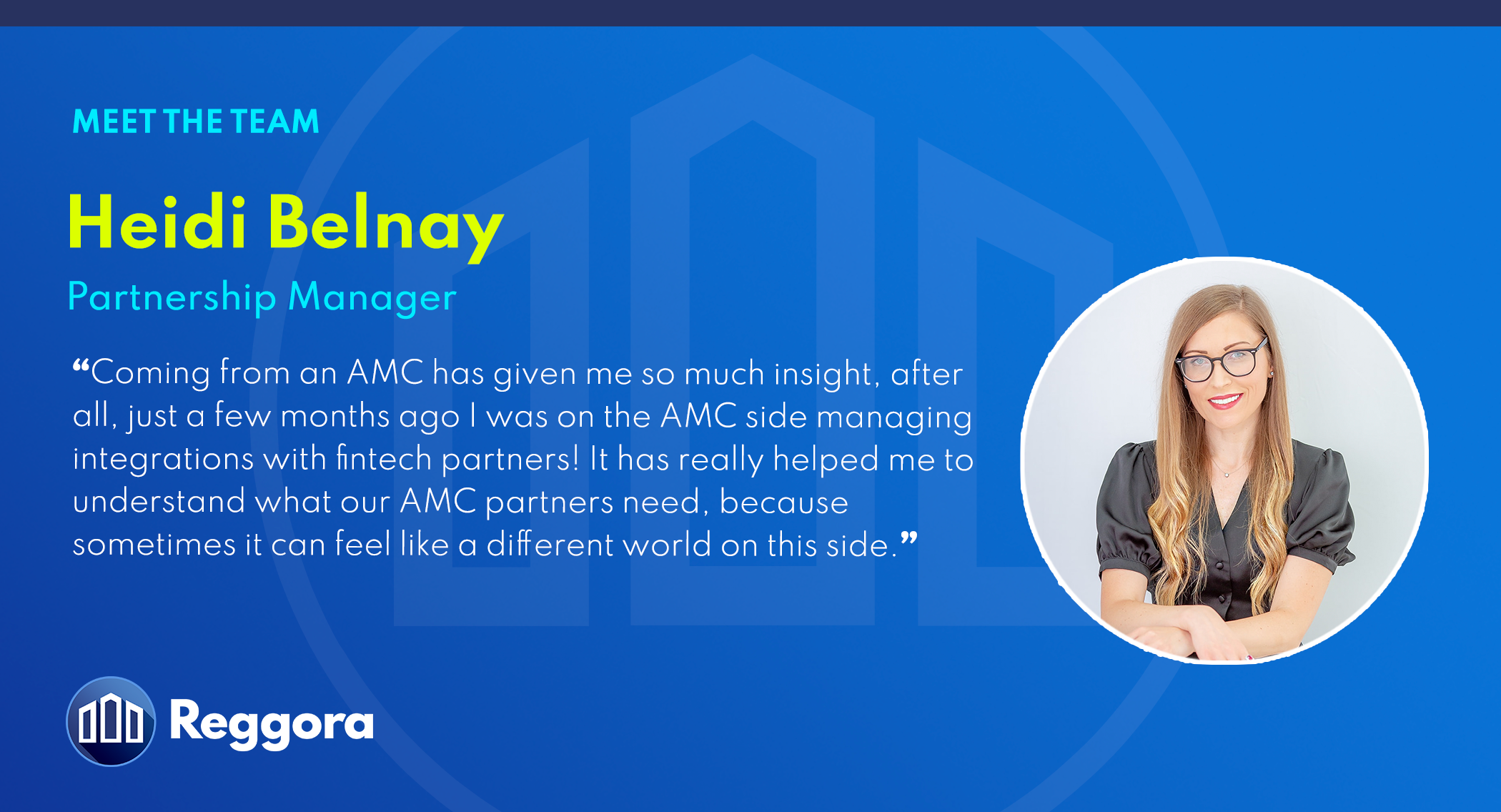 Image of Reggora Partnership Manager Heidi Belnay for Reggora's "Meet the Team" series