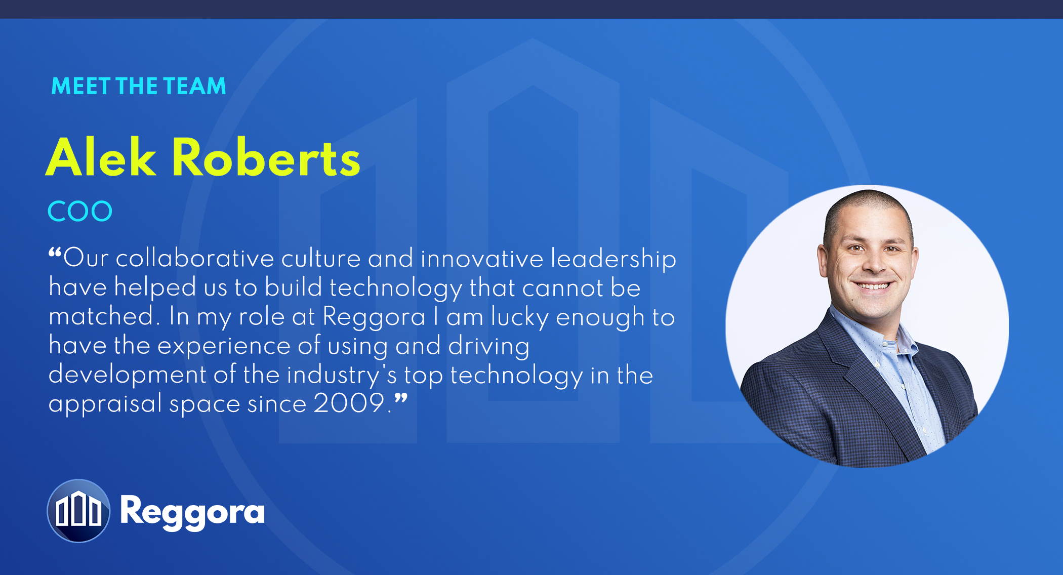 Image of Reggora COO Alek Roberts as a part of the "Meet the Team" series