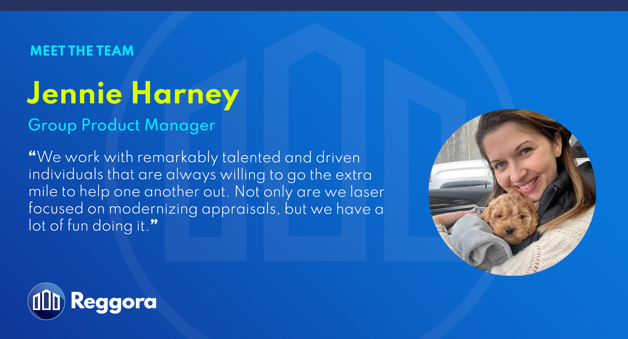 Image of Reggora Group Product Manager Jennie Harney as part of the "Meet the Team" series