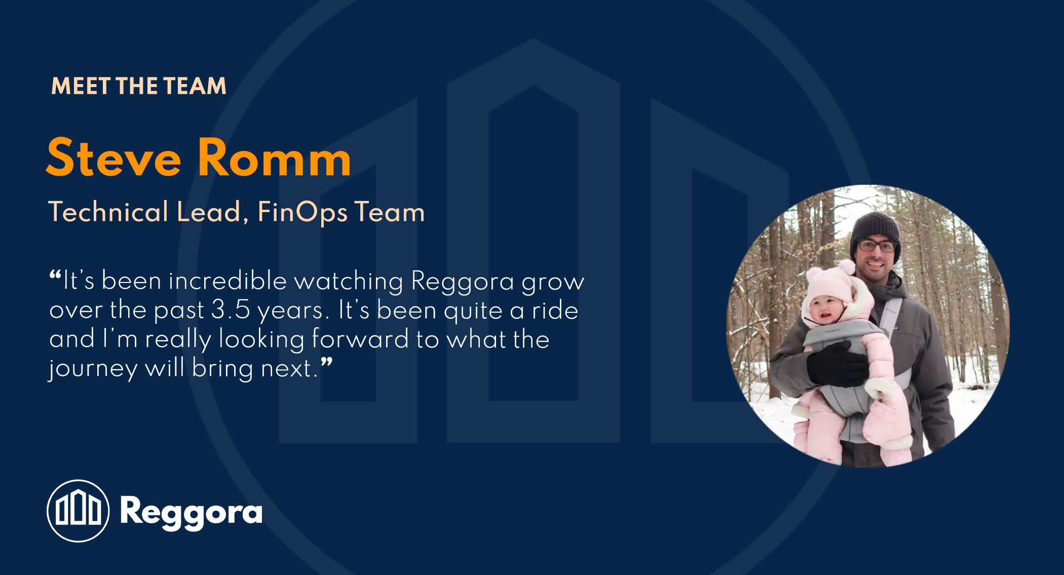 Image of Reggora Technical Lead of the FinOps Team Steve Romm as part of the "Meet the Team" series