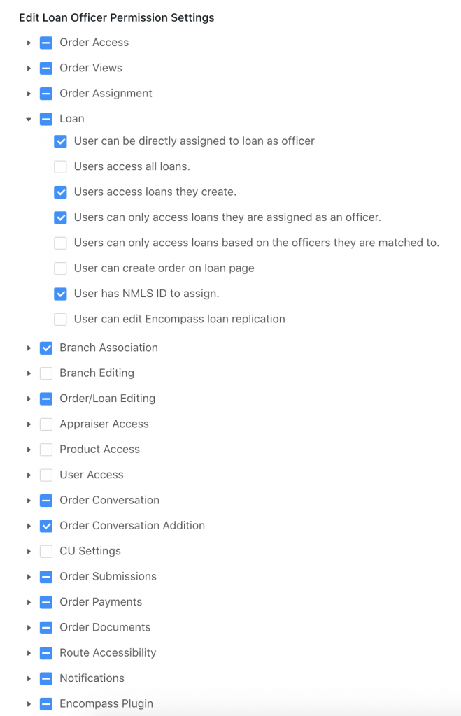 Screenshot of Reggora's user permission settings