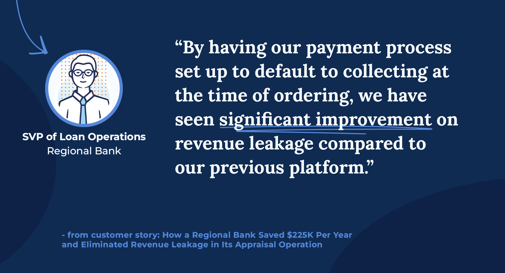 Image of quote from lender who solved for revenue leakage with Reggora