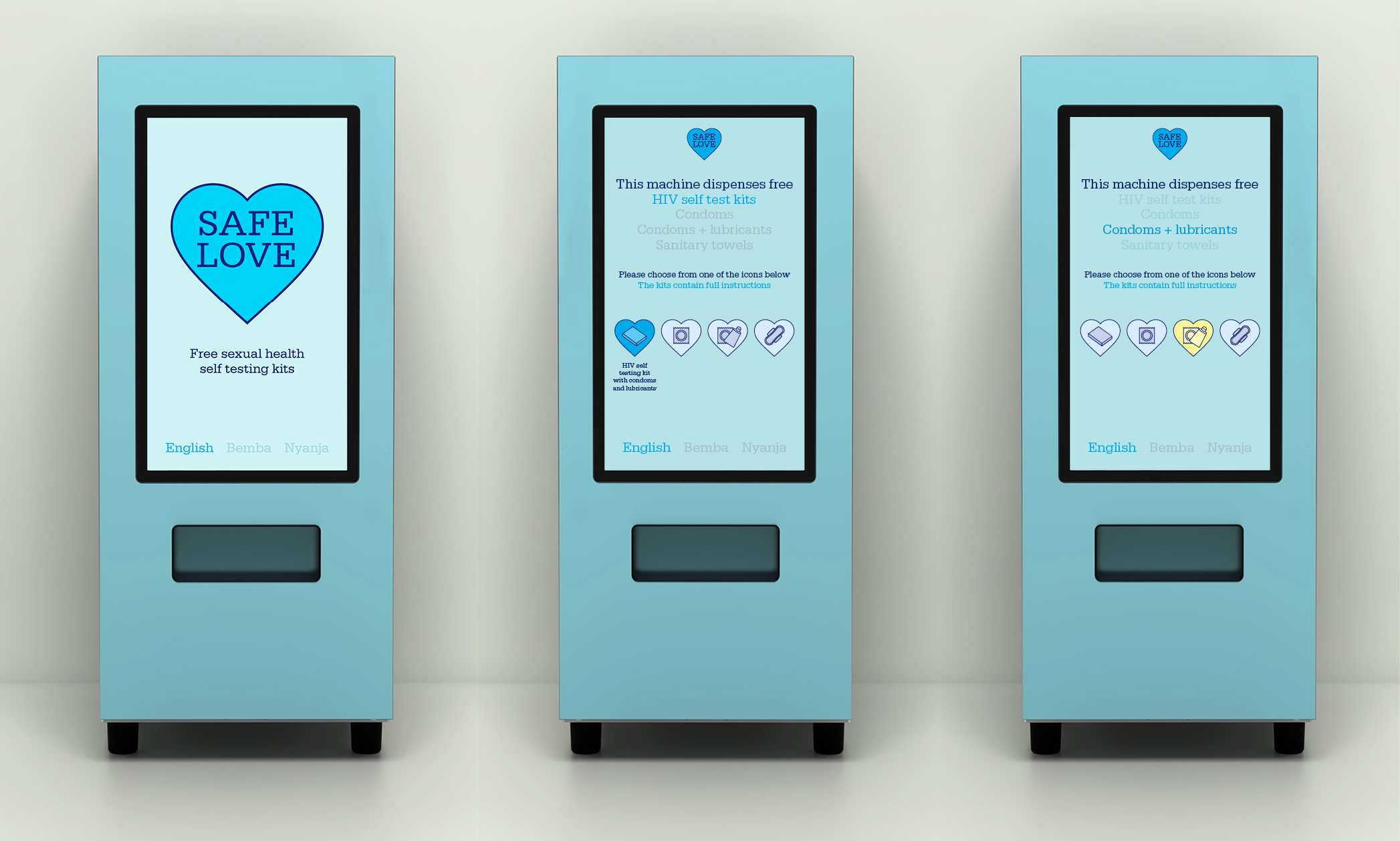 Design Science HIV self testing vending machine kit for young people