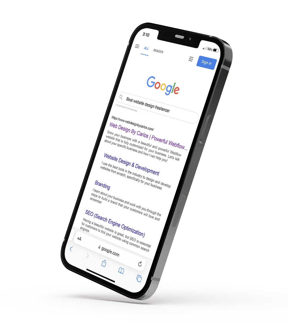Search engine optimization example