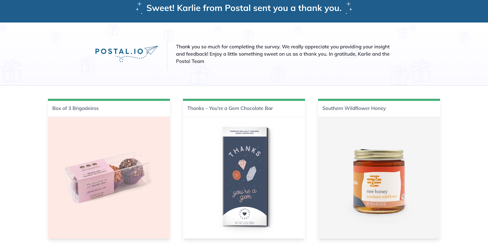 postal collection as a client gifting use case