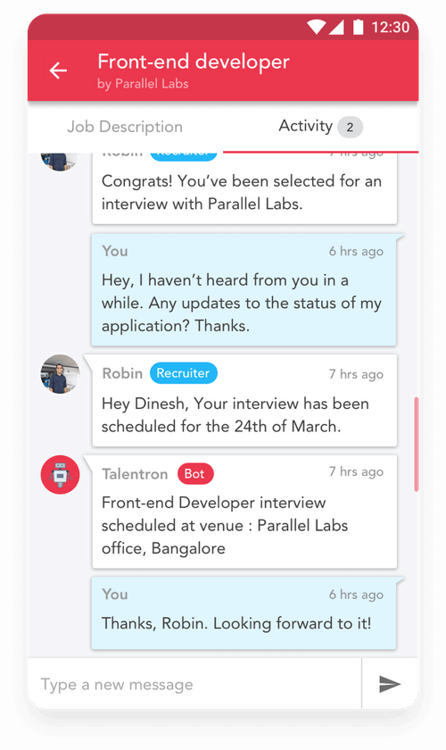 Talentify UI design prototype