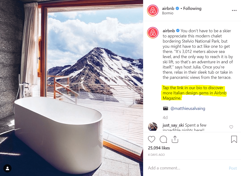 Add a CTA in your perfect Instagram post
